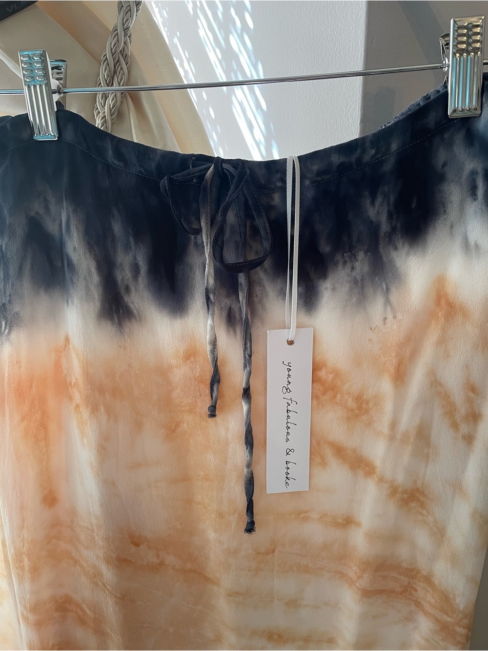 Young Fabulous & Broke Tie-Dye Maxi Skirt in Black and Orange